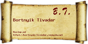 Bortnyik Tivadar névjegykártya